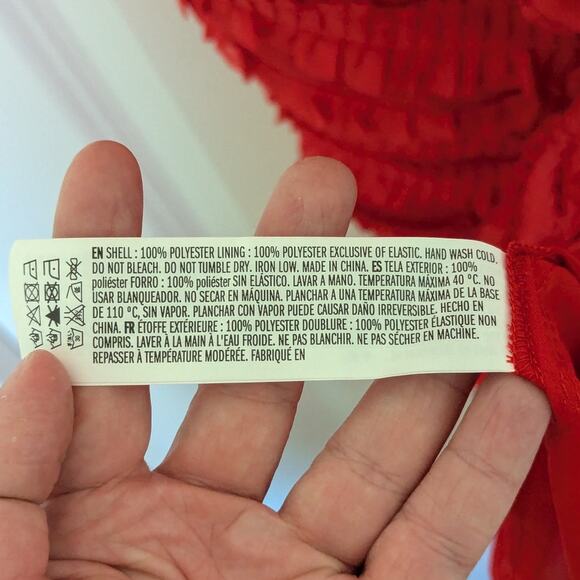 Endless Rose Strapless Ruffled Textured Maxi Dress Red Prom Formal Gown Small - Picture 5 of 5